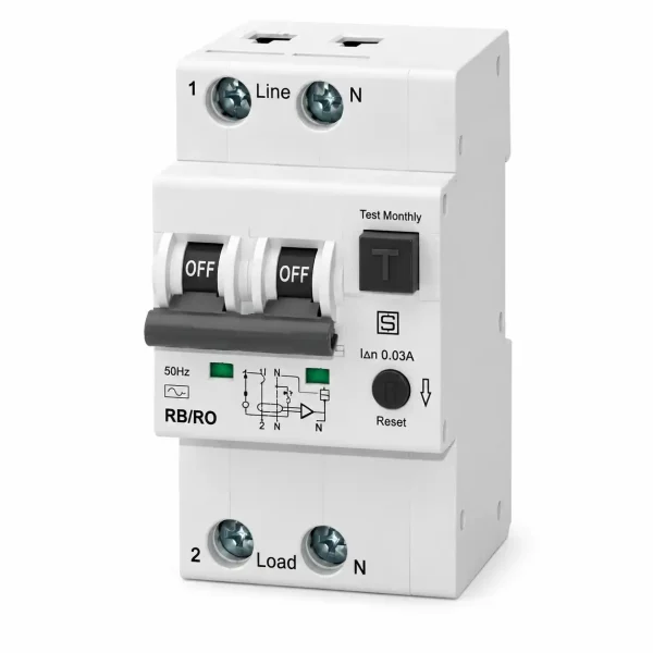 کلید محافظ جان ترکیبی دو پل 30 میلی آمپر رعد (RB/RO-2P-6~40) - تصویر 2